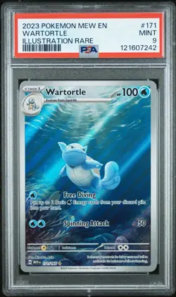 2023 POKEMON MEW EN-151 ILLUSTRATION RARE #171 WARTORTLE PSA 9 - Image 1