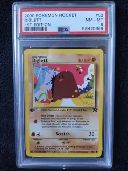 ⭐ Pokemon Diglett 1st Edition 52/82 Team Rocket | PSA 8 NM/MT ⭐ - Image 1