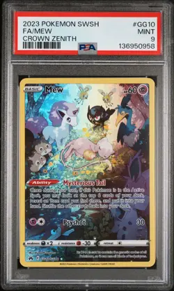 Pokemon Crown Zenith Galarian Gallery Mew GG10 Ultra Rare Holo PSA 9! - Image 1