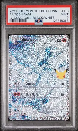 2021 POKEMON CELEBRATIONS CLASSIC COLLECTION #113 FULL ART/RESHIRAM PSA 9 - Image 1