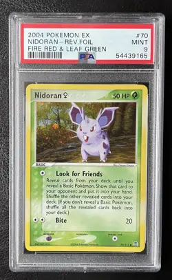 2004 Pokemon EX Fire Red Leaf Green #70 Nidoran Reverse Holo Foil PSA 9 Mint - Image 1