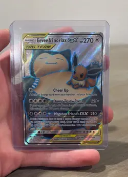 Pokemon Eevee and Snorlax Tag Team GX Full Art Sun and Moon 171/181 - Image 1