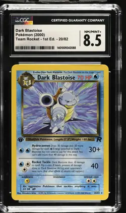 2000 Pokemon Team Rocket Dark Blastoise #20/82 1st Edition CGC 8.5 - Image 1