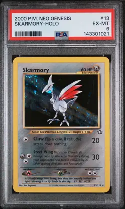 2000 POKEMON NEO GENESIS #13 SKARMORY-HOLO PSA 6 - Image 1