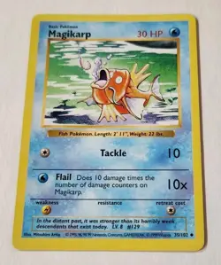 1999 Pokemon Base Set #35 Magikarp Shadowless LP - Image 1