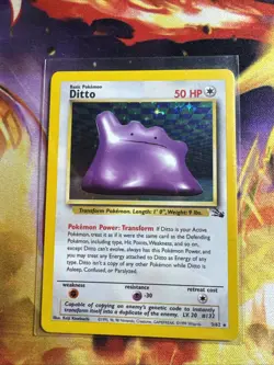 Pokemon TCG Ditto 3/62 Fossil Holo Rare Unlimited - Image 1