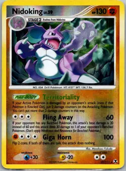 Pokemon TCG Nidoking Rare Reverse Holofoil Rising Rivals 29/111 HP - Image 1