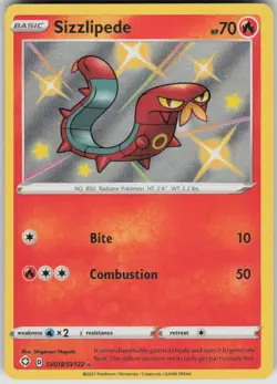 Pokemon Sizzlipede Shiny Holo Rare Shining Fates: Shiny Vault SV018/SV122 NM - Image 1