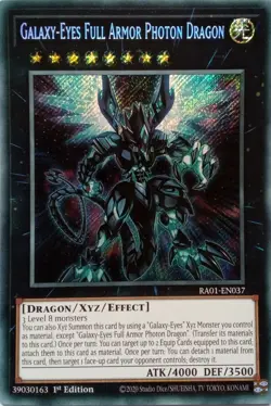 RA01-EN037 GALAXY-EYES FULL ARMOR PHOTON DRAGON SECRET RARE 1ST ED YuGiOh CARD - Image 1