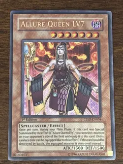 Allure Queen LV7 CDIP-EN008 Cyberdark Impact 1st Edition Ultra Rare MP (crease) - Image 1
