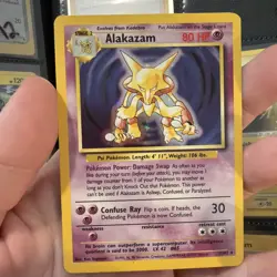 1999 Pokemon TCG Alakazam Base Set Holo Rare Card 1/102 - Image 1