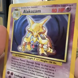 1999 Pokemon TCG Alakazam Base Set Holo Rare Card 1/102 - Image 2