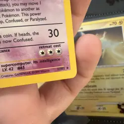 1999 Pokemon TCG Alakazam Base Set Holo Rare Card 1/102 - Image 4