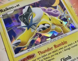 X 1 2007 Pokemon Secret Wonders: Raikou 16/132 Rare Card Cracked Ice Holo A41 LP - Image 1