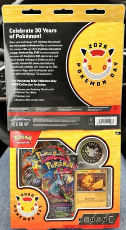 Lot Of 2! Pokemon Day 2026 Collection Booster Pack with Promo Pikachu Card - Image 2