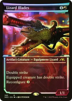 Magic The Gathering MTG LIZARD BLADES FOIL SHOWCASE Kamigawa: Neon Dynasty NM - Image 1