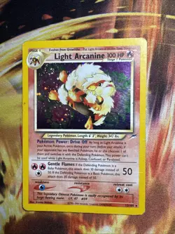 Pokemon TCG Light Arcanine Neo Destiny Holo Card 12/105 Unlimited Rare - Image 1