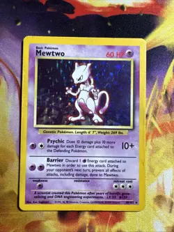 Pokemon TCG Mewtwo Base Set Holo Rare Card 10/102 - Image 1