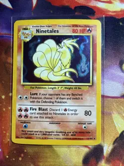 Pokemon TCG Ninetales Base Set Holo Rare Card 12/102 Unlimited - Image 1