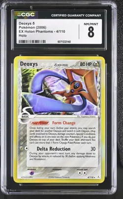 CGC 8 Deoxys ´ 2006 EX Holon Phantoms 4/110 Holo Pokemon Card - Image 1