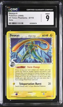 CGC 9 MINT Deoxys 2006 EX Holon Phantoms 6/110 Holo Pokemon Card - Image 1