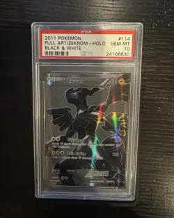 2011 POKEMON BLACK & WHITE 114/114 ZEKROM EX ULTRA RARE GRAY BACKGROUND PSA 10 - Image 1
