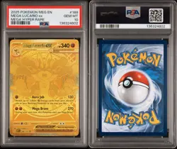 Pokemon Mega Lucario EX (Gold) Mega Hyper Rare 188 Mega Evolutions PSA 10 - Image 3