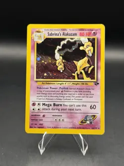 Sabrina's Alakazam 16/132 Pokemon TCG Gym Challenge Unlimited Holo Rare Card HP - Image 1