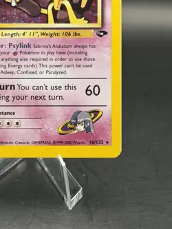 Sabrina's Alakazam 16/132 Pokemon TCG Gym Challenge Unlimited Holo Rare Card HP - Image 2