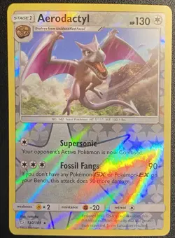 Aerodactyl Reverse Holo Rare 130/181 Pokemon TCG Sun & Moon Team Up NM - Image 1