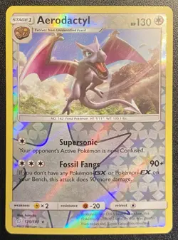 Aerodactyl Reverse Holo Rare 130/181 Pokemon TCG Sun & Moon Team Up NM - Image 2