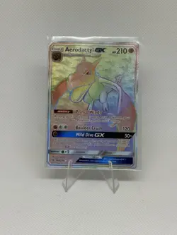 2019 Pokemon Sun and Moon Unified Minds #244 Aerodactyl GX SCR Secret Rare - Image 1