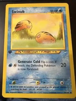 Pokemon TCG Swinub 84/105 Neo Destiny 1st Edition - Image 1