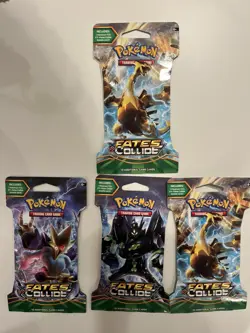 Pokemon XY Fates Collide Sleeved Booster Pack Art Set Case Fresh - bundle of 4 - Image 1