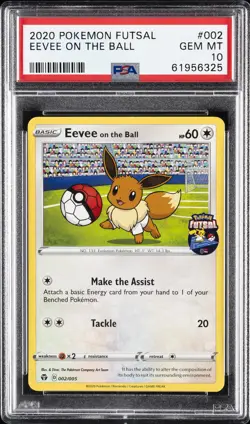 2020 POKEMON FUTSAL #002 EEVEE ON THE BALL PSA 10 - Image 1
