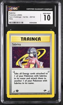 2000 Pokemon Gym Challenge Sabrina 20/132 1st Edition Holo CGC 10 - Image 1