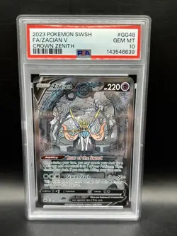 2023 Pokemon SWSH Crown Zenith Zacian V Galarian Gallery #GG48/GG70 PSA 10 - Image 1