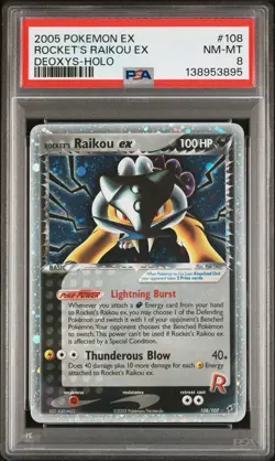 Pokemon Rocket's Raikou ex 108/107 Deoxys Holo PSA 8. Fang Swirl! - Image 1