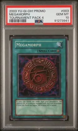 Yugioh PSA 10 2003 Megamorph TP4-003 Super Rare POP 2 *3941 - Image 1