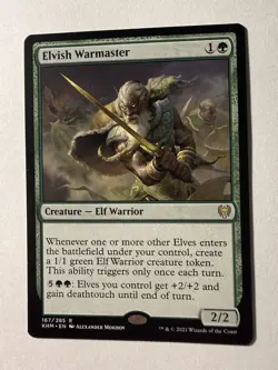 Elvish Warmaster MTG Magic the Gathering Card NM Near Mint Kaldheim KHM - Image 1