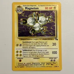 Pokemon: Magneton Original Base Set Holo 9/102 - Unlimited Rare Foil Card NM - Image 1