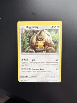 Diggersby 88/111 Uncommon Crimson Invasion Sun & Moon Pokemon Card (BAD MISCUT) - Image 1