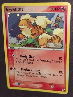 Growlithe 55/92 EX Legend Maker Reverse Holo Stamped Foil Pokemon Card - Image 1