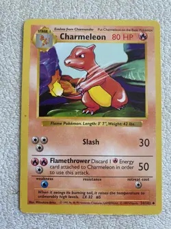 Charmeleon 24/102 Shadowless Base Set Pokemon Card 1999 WotC Vintage LP+ - Image 3