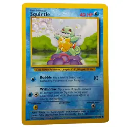 Squirtle Base Set 63/102 Common MP WOTC Pokemon Card - Image 1