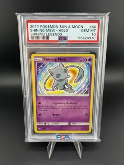 2017 Pokemon Sun & Moon Shining Mew Holo # 40 Shining Legends PSA 10 GEM MINT - Image 1