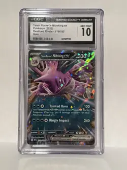 Pokemon TCG Team Rockets Nidoking ex 119/182 Holo CGC GEM MINT 10-Destined Rival - Image 1