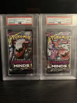 2 x Pokemon TCG Sun and Moon Unified Minds Booster Pack PSA 10 820650805684 - Image 1