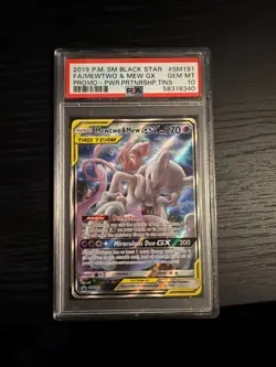 Mewtwo & Mew GX SM191 Pokemon Sm Black Star Promo Tag Team GEM MINT PSA 10 - Image 1