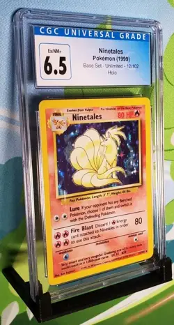 CGC EX/NM+ 6.5 Ninetales Pokemon Base Set Holo Rare 12/102 - Image 2